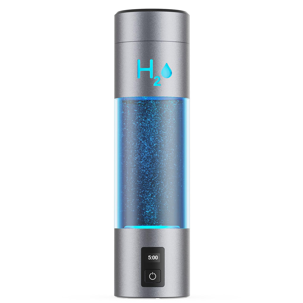 9.5oz High-grade Portable Hydrogen Water Bottle with Food-grade PC Cup Body & HydrogenLock Tech, Up to 6000ppb in 10mins/4000ppb in 5mins, Hydrogen Water Bottle Generator with SPE & PEM Tech