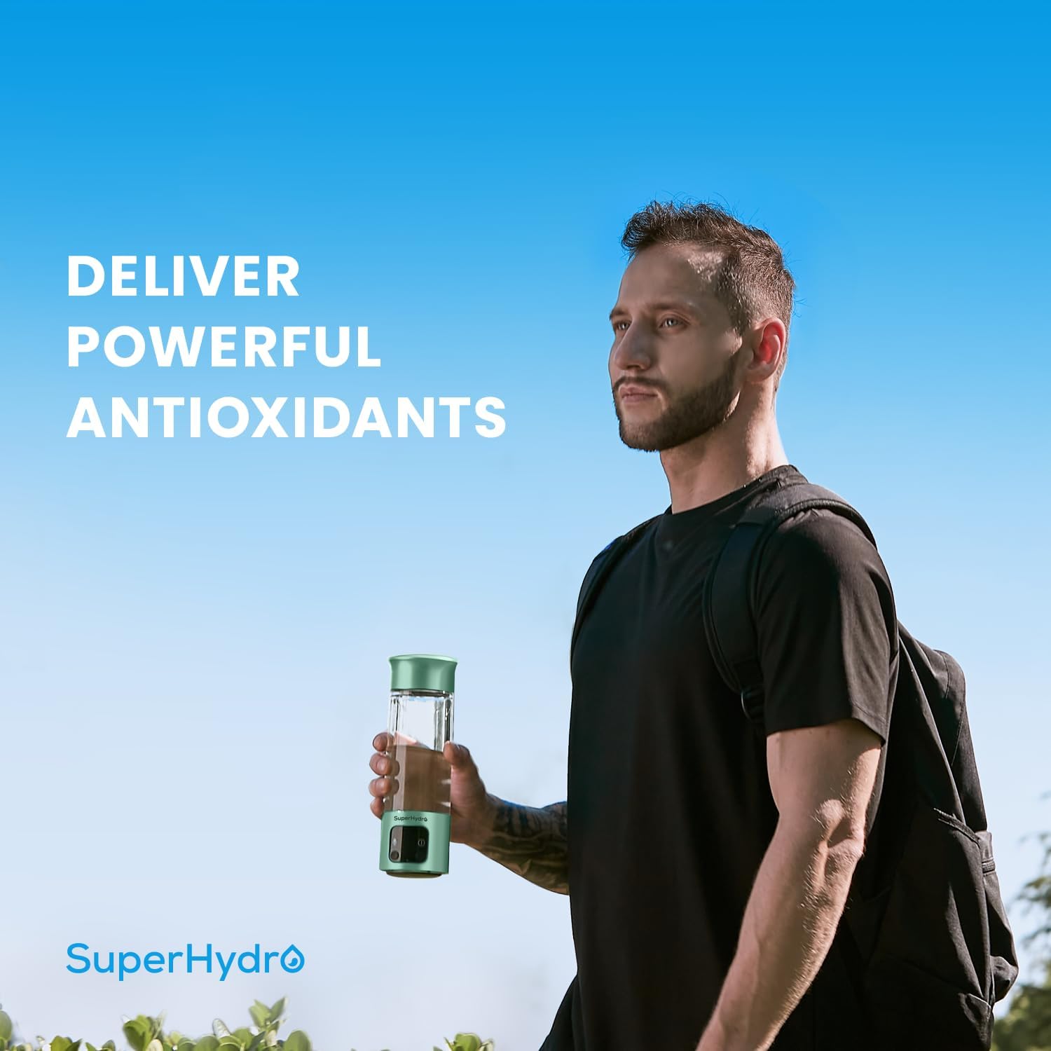 Hydrogen Water Bottle Generator - Up to 6000+ PPB Concentration - SPE/PEM Technology - Voice Reminder - Water Ionizer Machine Suitable for Travel, Daily and Office Drinking - 12oz (Green)