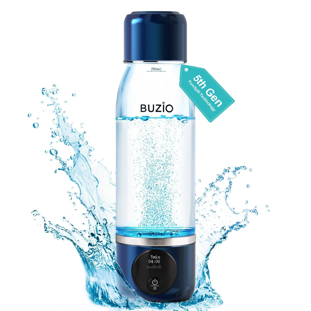 Hydrogen Water Bottle, BUZIO 3800ppb Hydrogen Water Bottles Generator Machine with Gen5 SPE/PEM Technology, Portable Athletic Performance Alkaline Water Bottle, with Dupont Membrane, OLED Display