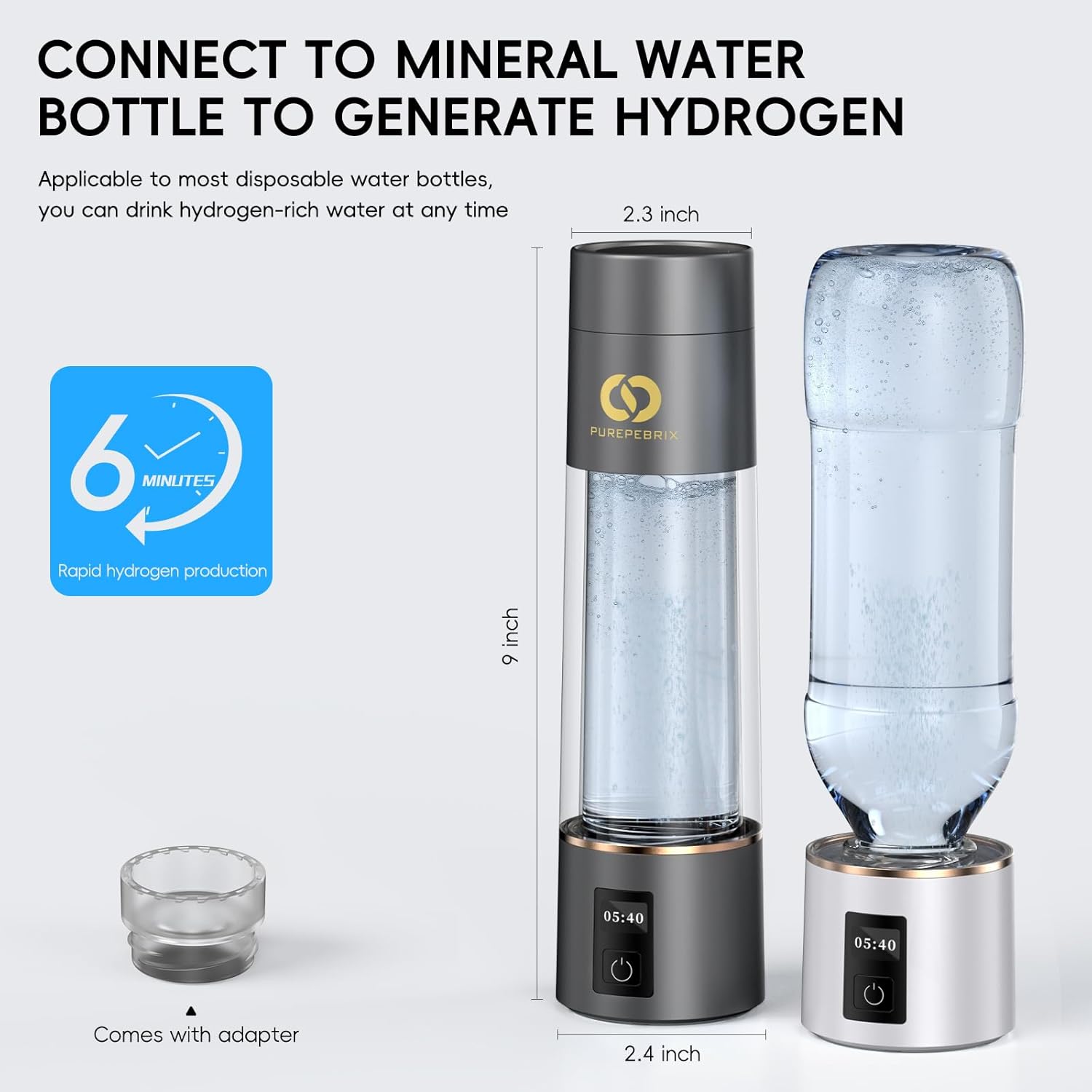 Hydrogen Water Bottle Generator – Up to 6400PPB Pure Hydrogen | IHSA Certified SPE/PEM Tech | Portable Hydrogen Water Bottle for Better Hydration, Recovery & a Thoughtful Wellness Gift