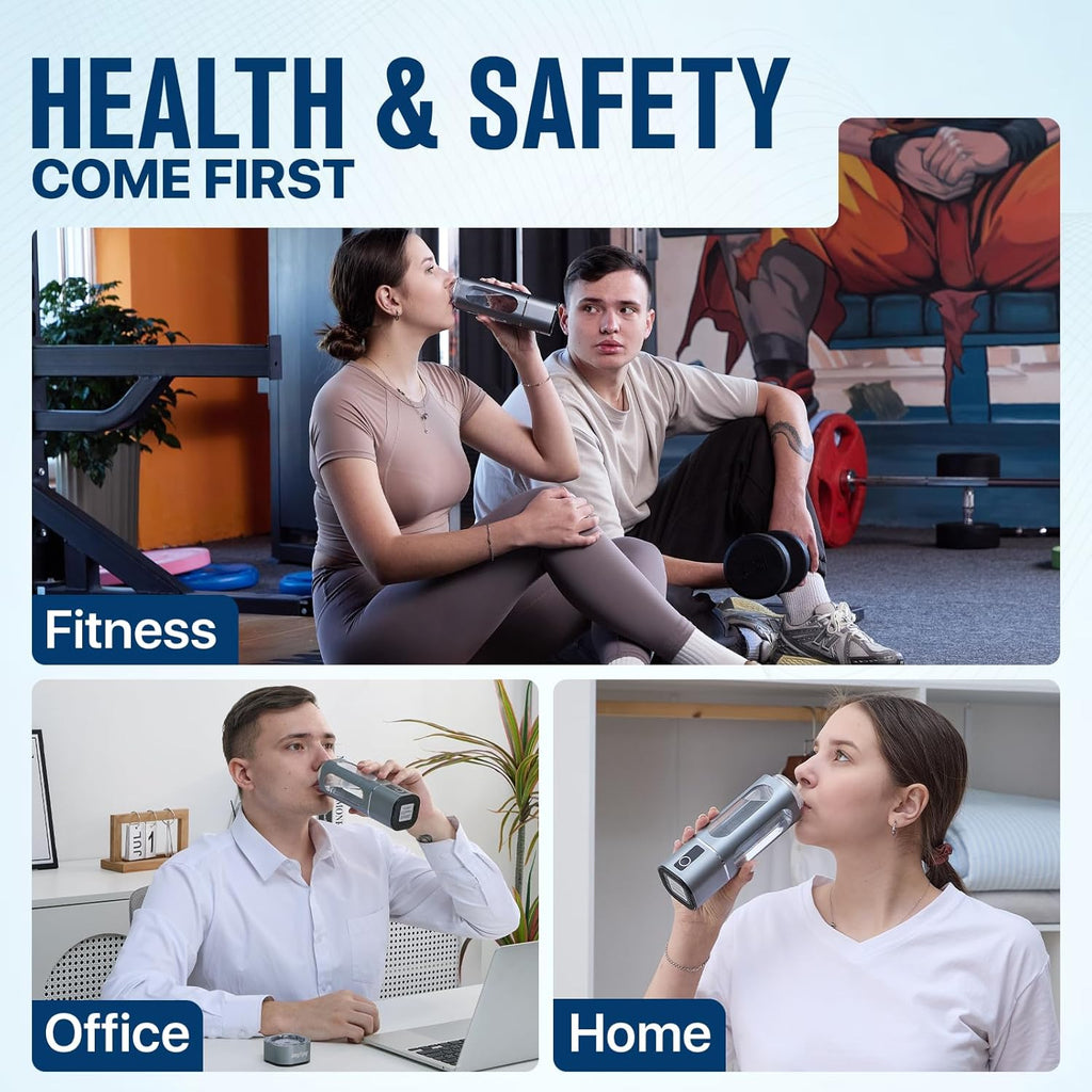 Portable Hydrogen Water Bottle Generator 280ML | Molecular Hydrogen Water Machine with SPE PEM | 8000 PPB and Dual Mode Timer, Lightweight Hydro Bottle for Office, Gym, Home, and Travel