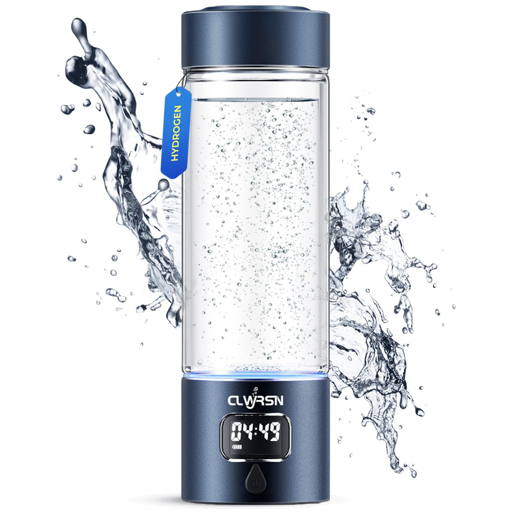 Hydrogen Water Bottle, Portable Glass Hydrogen Water Bottle Generator Machine — SPE/PEM Technology — Athletic Performance & Hydration System — for Gym, Sports, Travel & Outdoor, 11.5Oz (Pink)