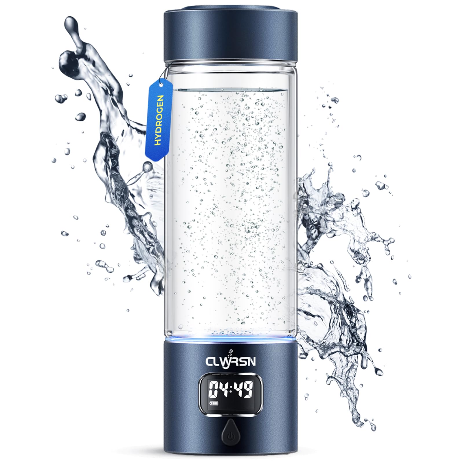 Hydrogen Water Bottle, Portable Glass Hydrogen Water Bottle Generator Machine — SPE/PEM Technology — Athletic Performance & Hydration System — for Gym, Sports, Travel & Outdoor, 11.5Oz (Pink)